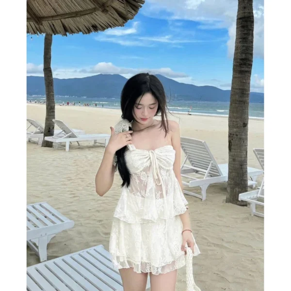 Set đồ đi biển - Váy trắng ngắn - Hình ảnh 5