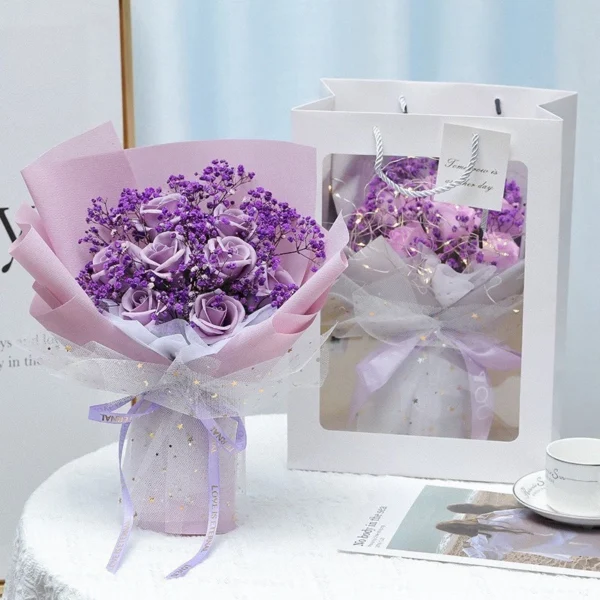 Bó hoa sáp 30b mix màu siêu xinh - Ảnh 4