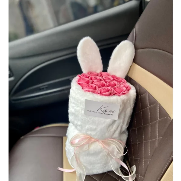 Hoa Sáp Tai Thỏ+túi,đèn nháy,thiệp, tặng quà hoa và quà tặng Hoa Tốt Nghiệp,Sinh Nhật 14/2 8/3 20/10 - Ảnh 3
